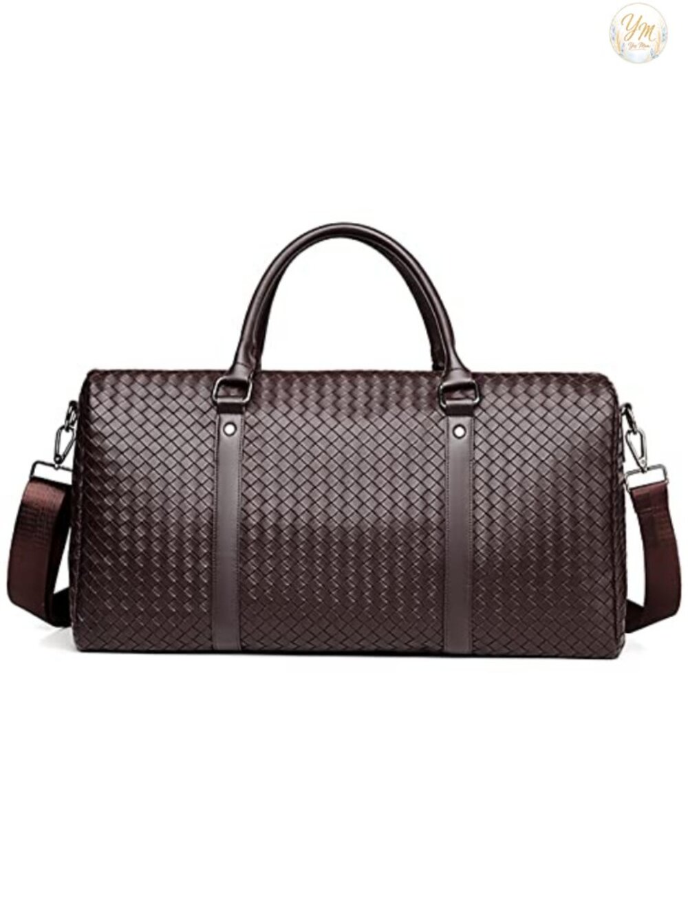 Faux Leather Travel Duffle Bag for Men, Carry On Weekender Overnight Bag